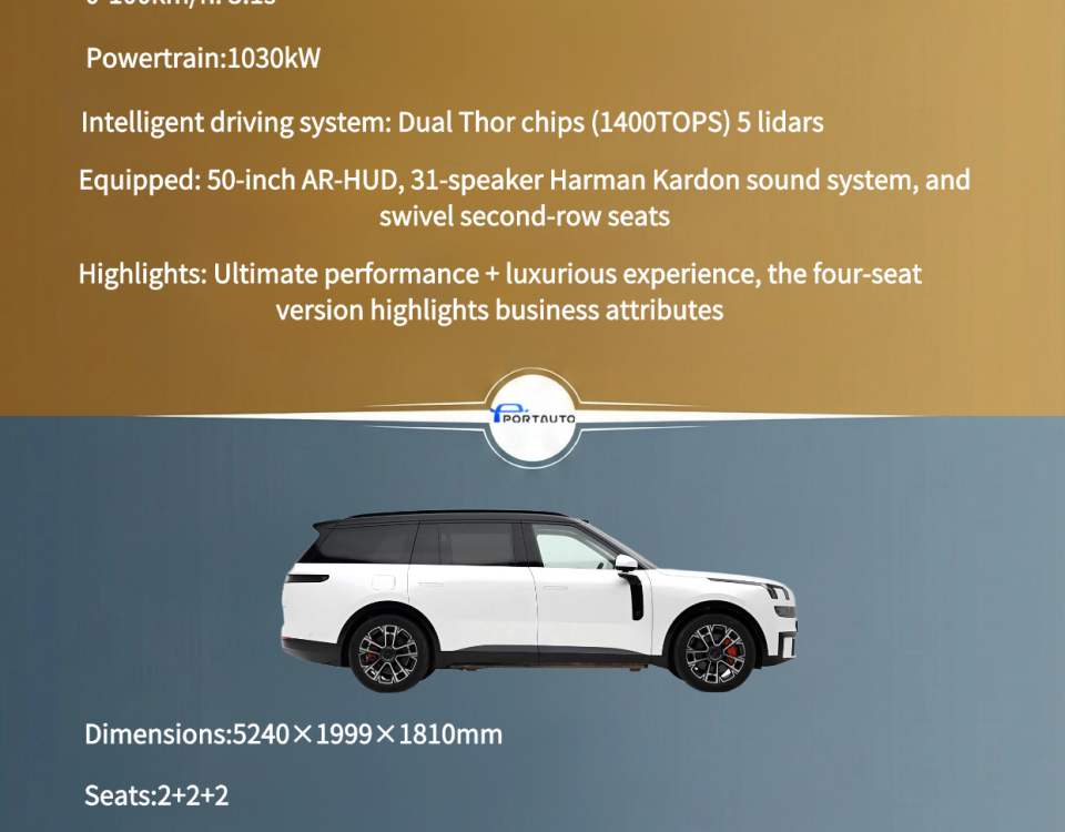 Comparison chart of Lynk & Co 900 and Zeekr 9X flagship SUVs for export by PortAuto