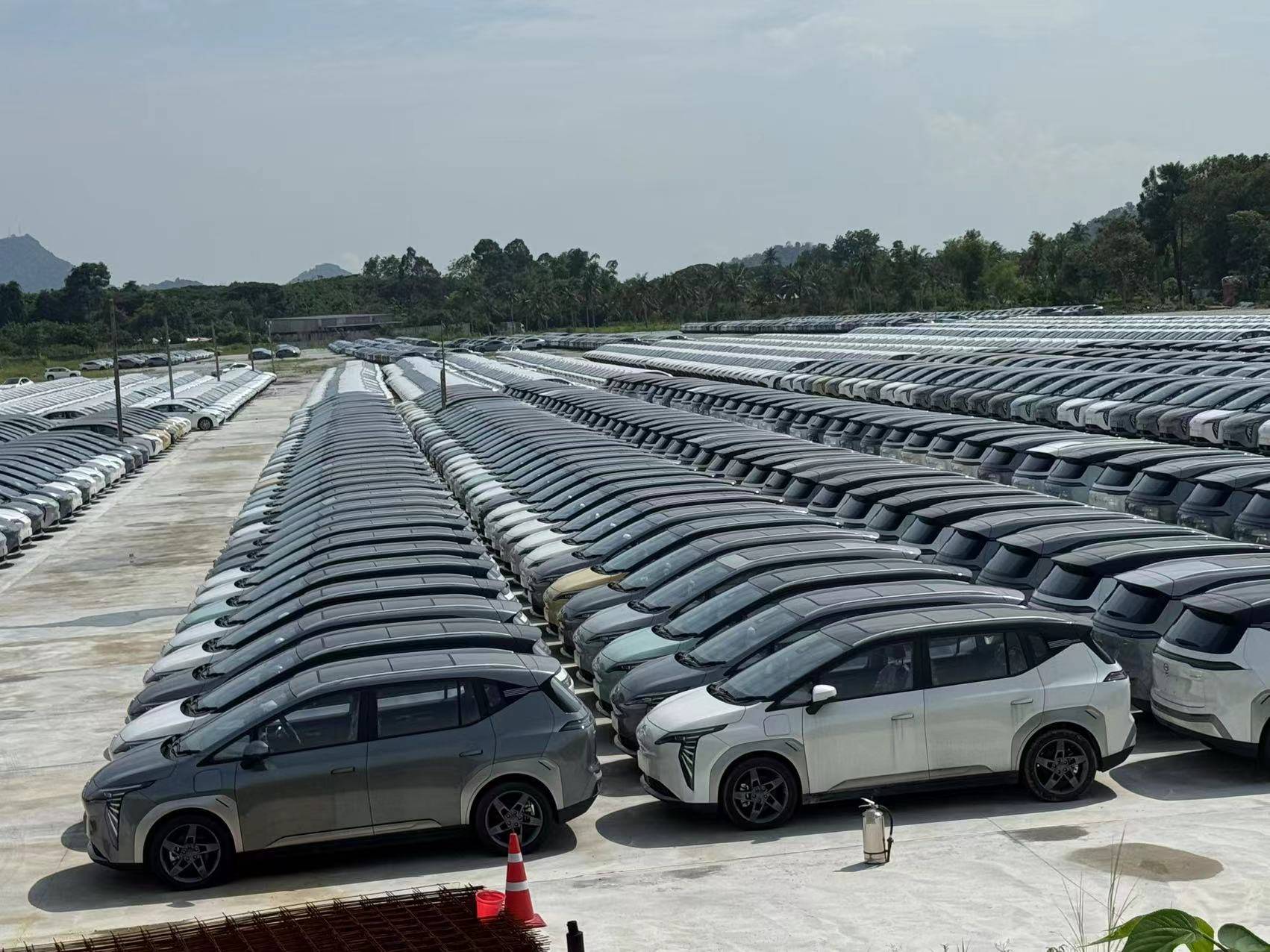 Vehicles at a PortAuto vehicle export and trade center